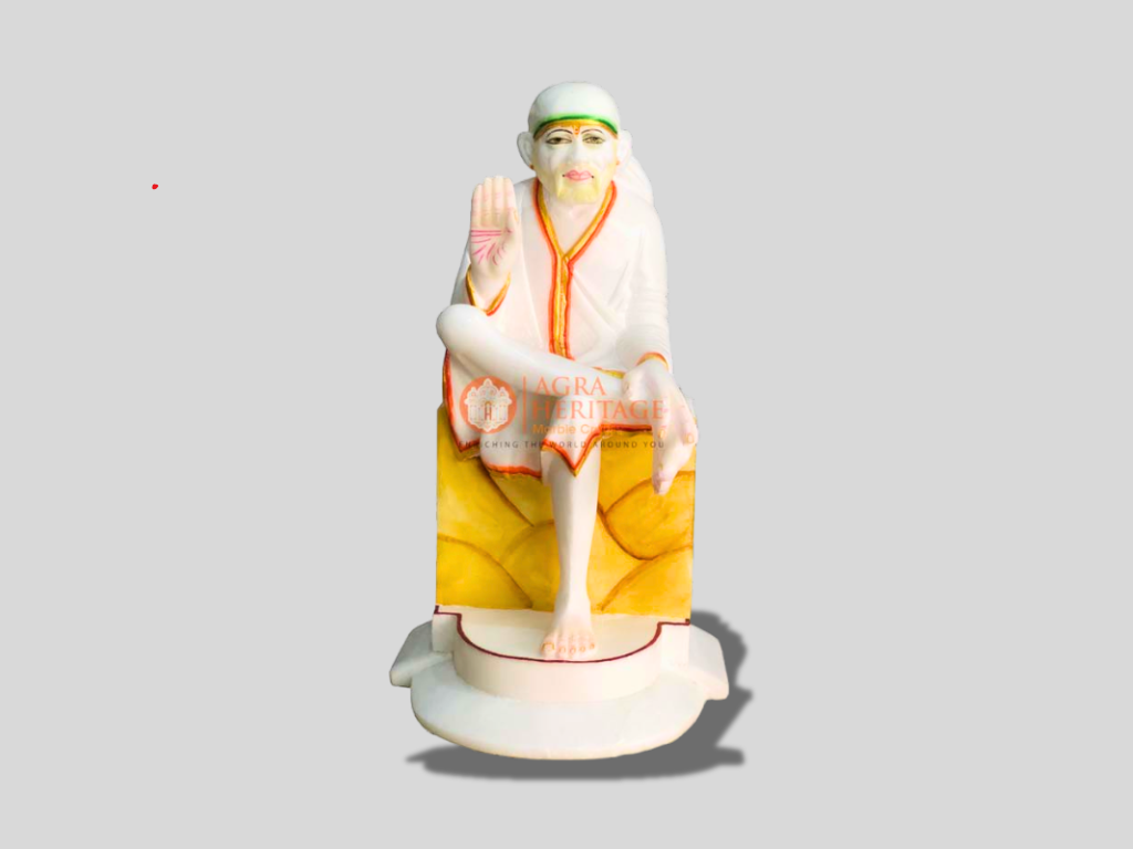 Italian Marble Lord Sai Baba Statue Religious Gift